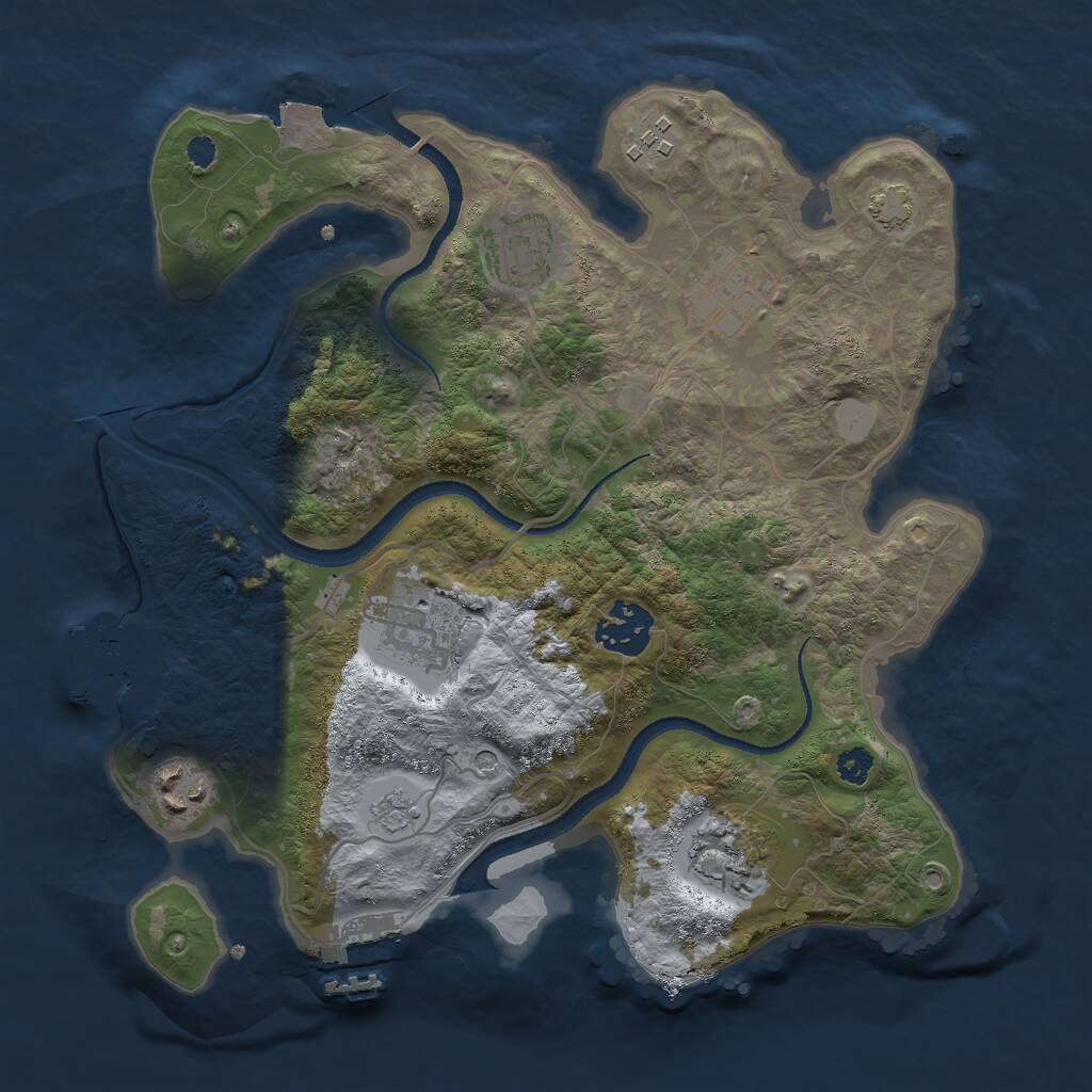 Rust Map: Procedural Map, Size: 3000, Seed: 799414756, 13 Monuments
