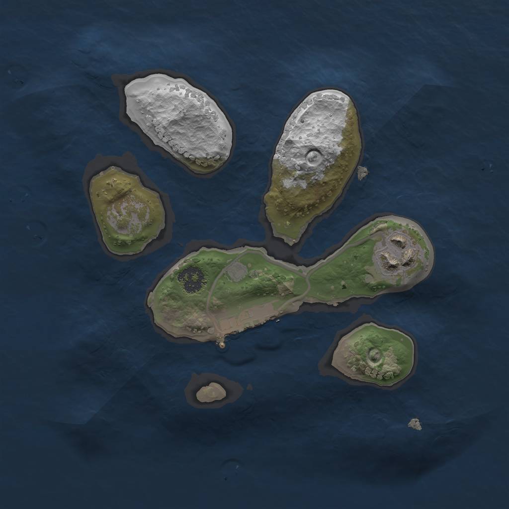 Rust Map: Procedural Map, Size: 2000, Seed: 312, 4 Monuments