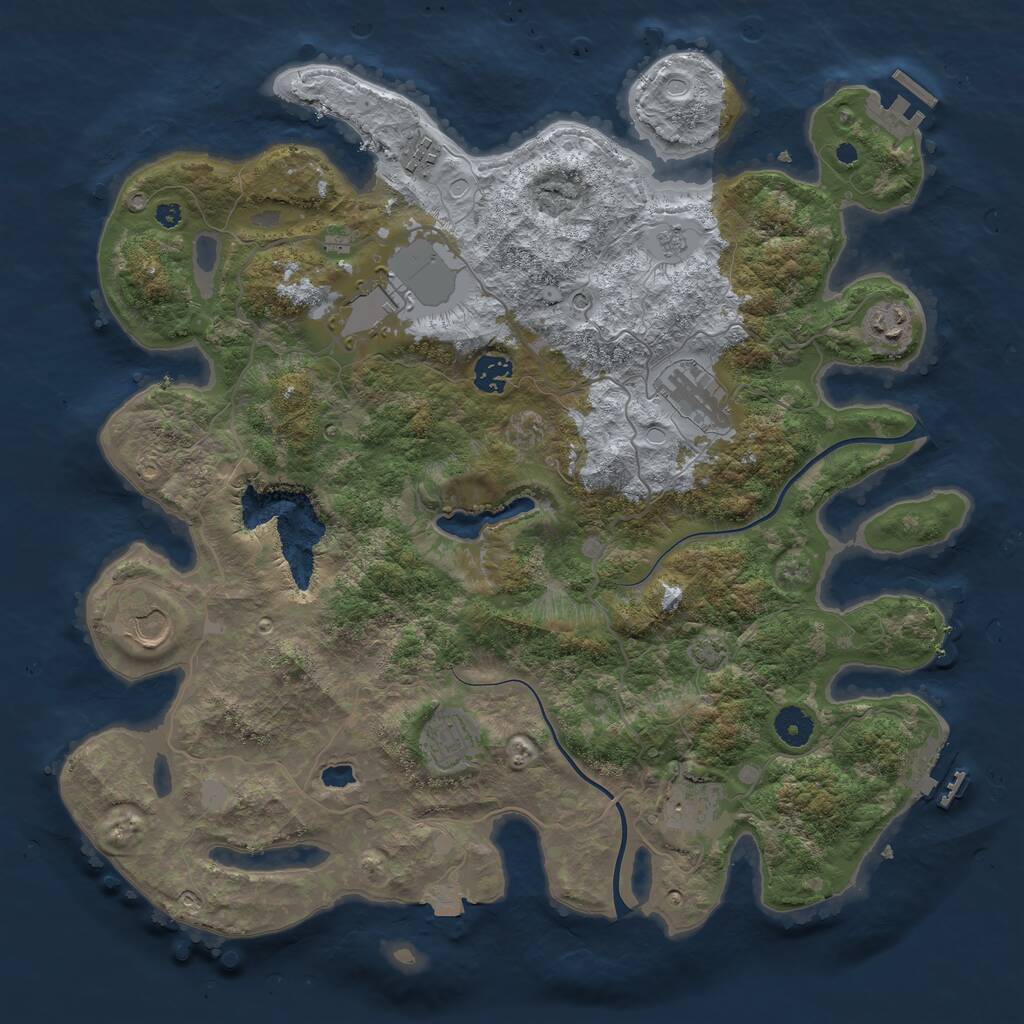 Rust Map: Procedural Map, Size: 4000, Seed: 736570649, 14 Monuments