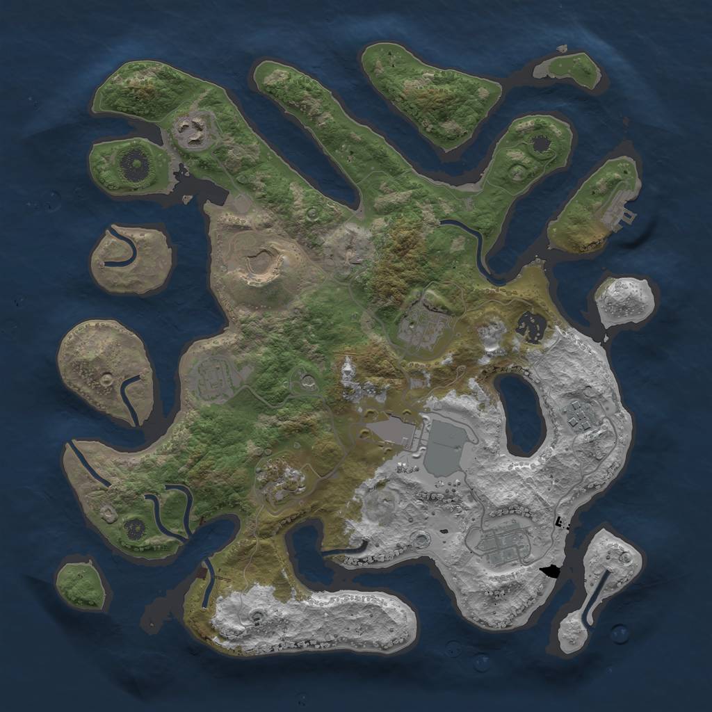 Rust Map: Procedural Map, Size: 3500, Seed: 1963003, 13 Monuments