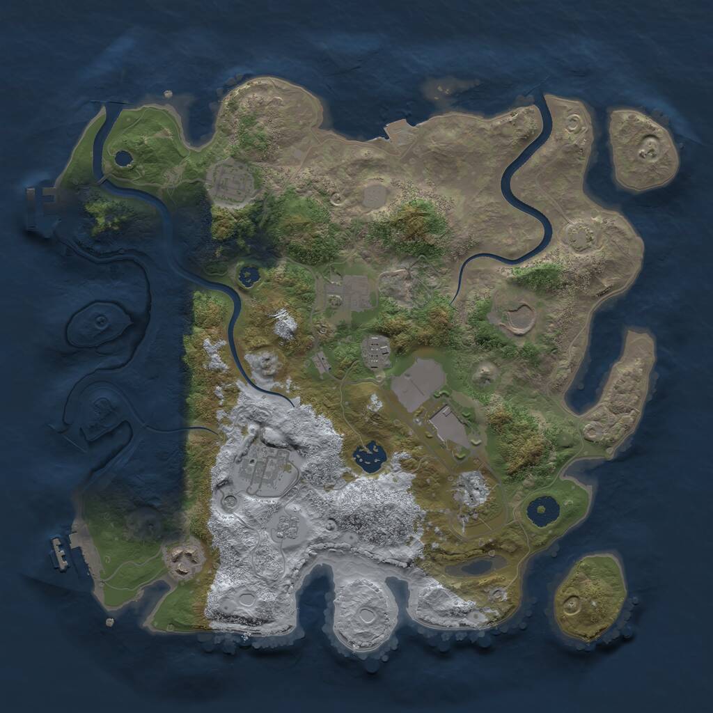 Rust Map: Procedural Map, Size: 3500, Seed: 1983209001, 15 Monuments
