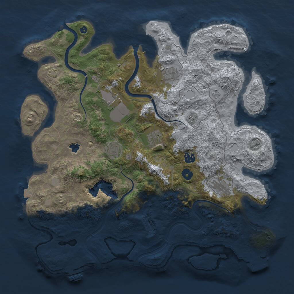 Rust Map: Procedural Map, Size: 4000, Seed: 1248261970, 13 Monuments