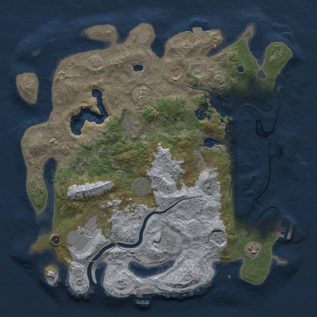 Rust Map: Procedural Map, Size: 4000, Seed: 1008281524, 15 Monuments