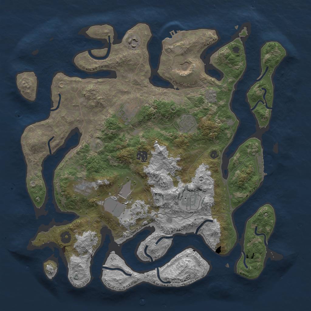 Rust Map: Procedural Map, Size: 4000, Seed: 1008281524, 14 Monuments