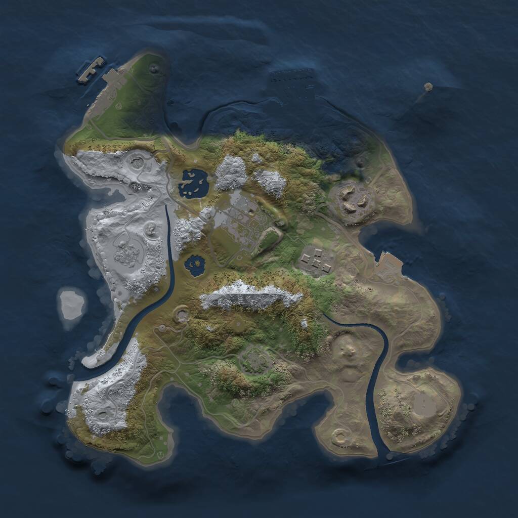 Rust Map: Procedural Map, Size: 2501, Seed: 3999, 10 Monuments