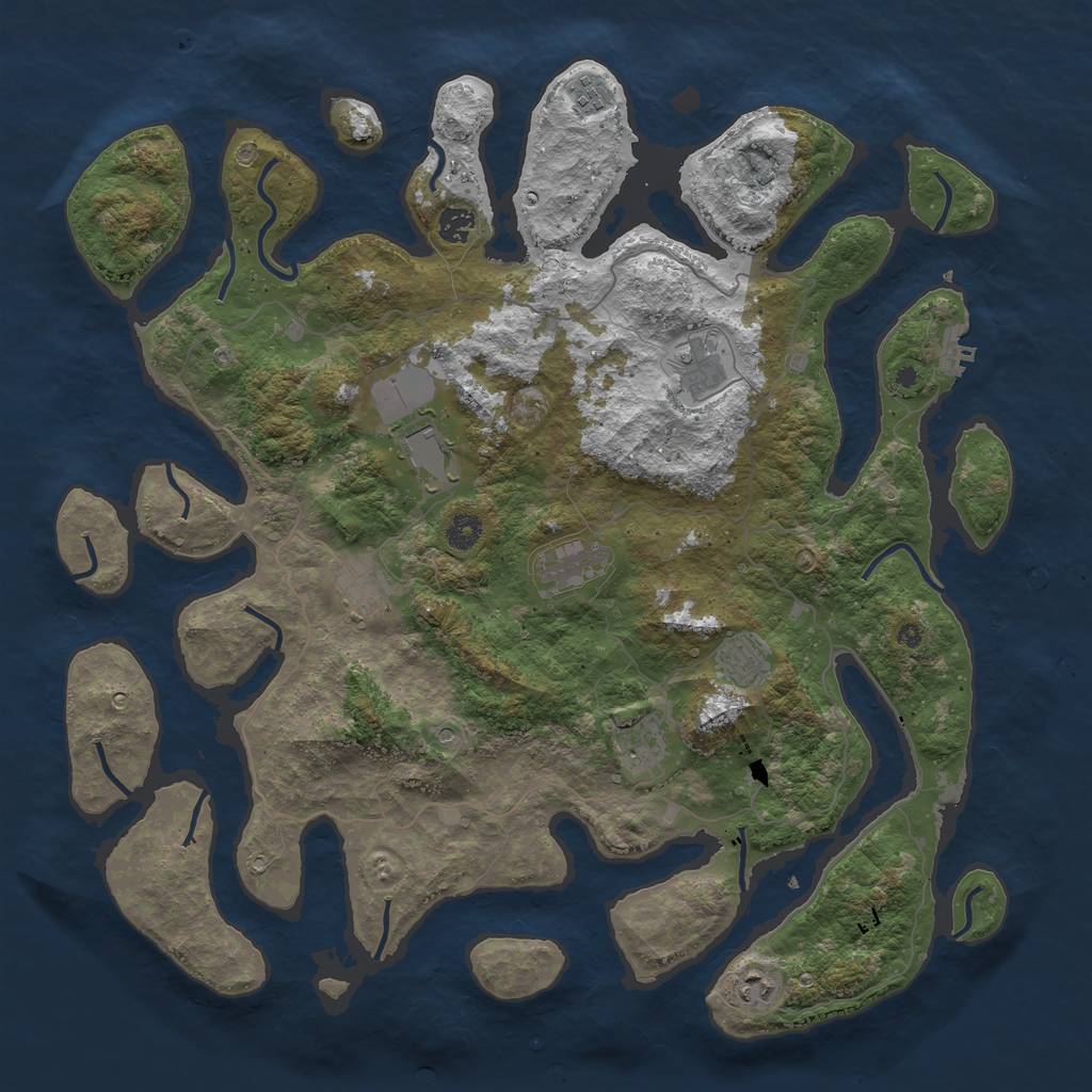 Rust Map: Procedural Map, Size: 4500, Seed: 587, 13 Monuments