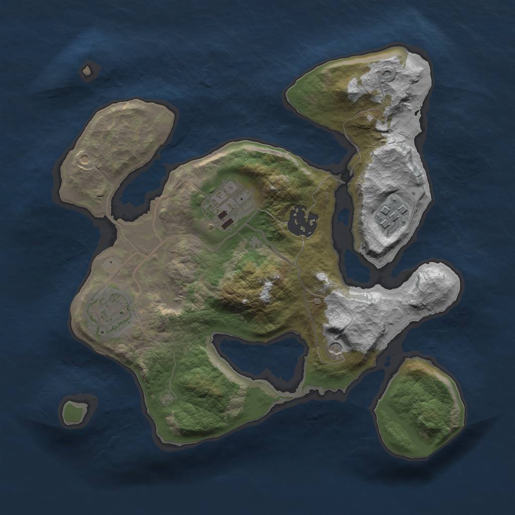 Rust Map: Barren, Size: 2500, Seed: 29, 7 Monuments