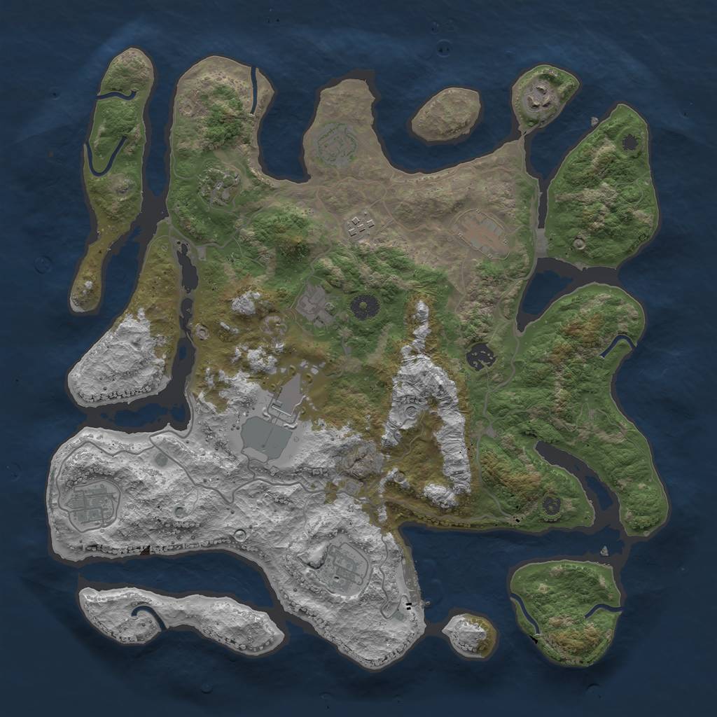 Rust Map: Procedural Map, Size: 4000, Seed: 623789461, 14 Monuments