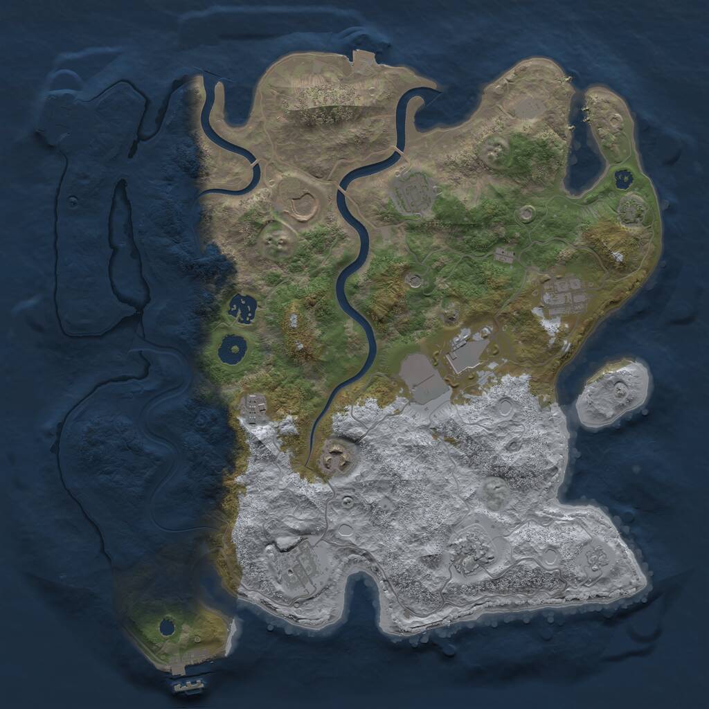 Rust Map: Procedural Map, Size: 3700, Seed: 700151722, 15 Monuments