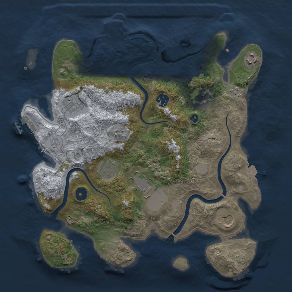 Rust Map: Procedural Map, Size: 3500, Seed: 1000506, 14 Monuments