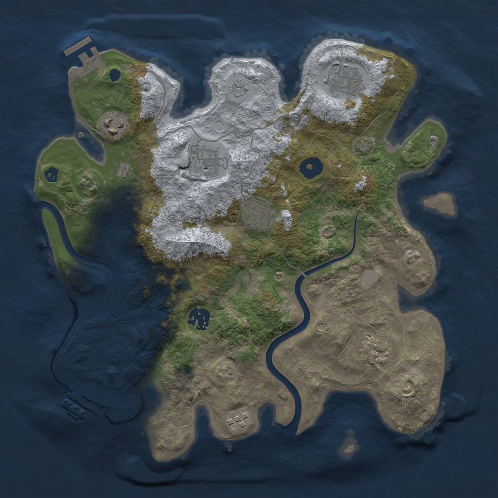 Rust Map: Procedural Map, Size: 3400, Seed: 82223, 13 Monuments