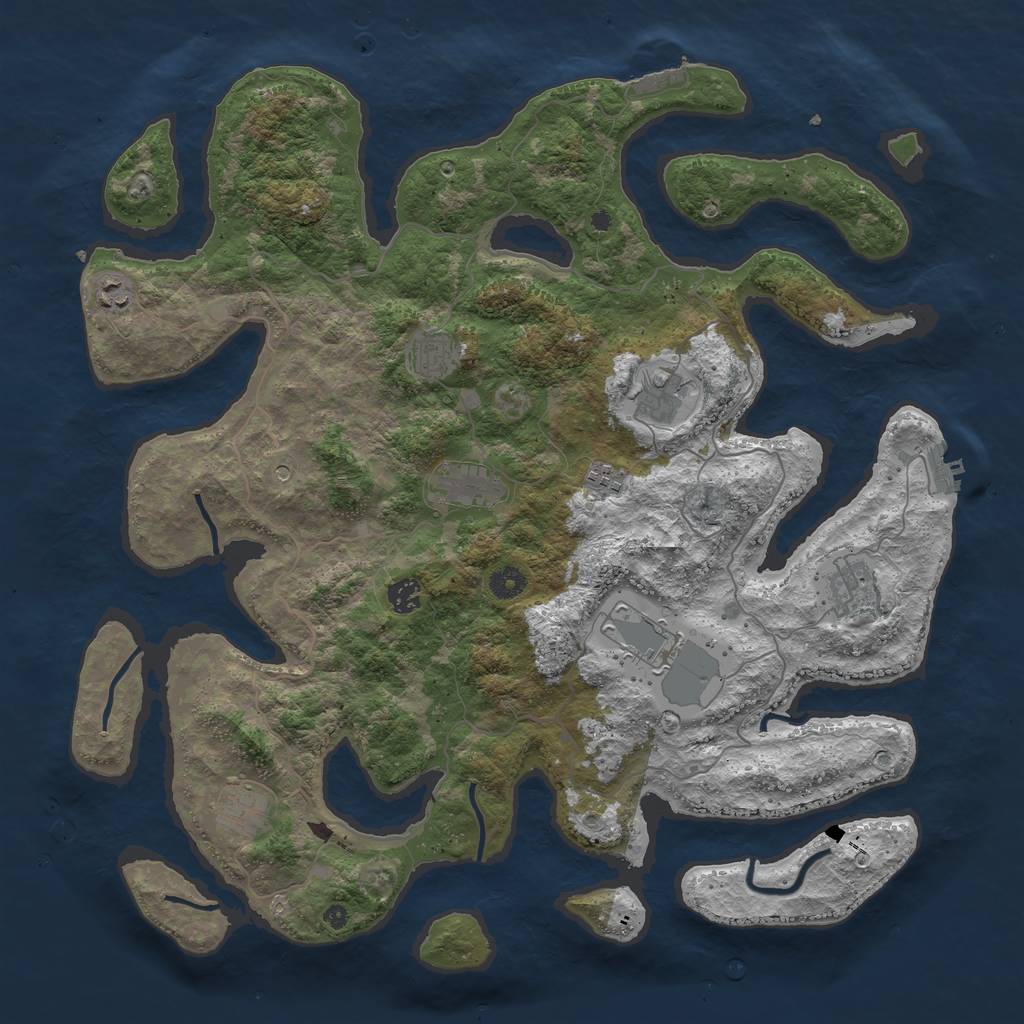 Rust Map: Procedural Map, Size: 4425, Seed: 60490, 14 Monuments
