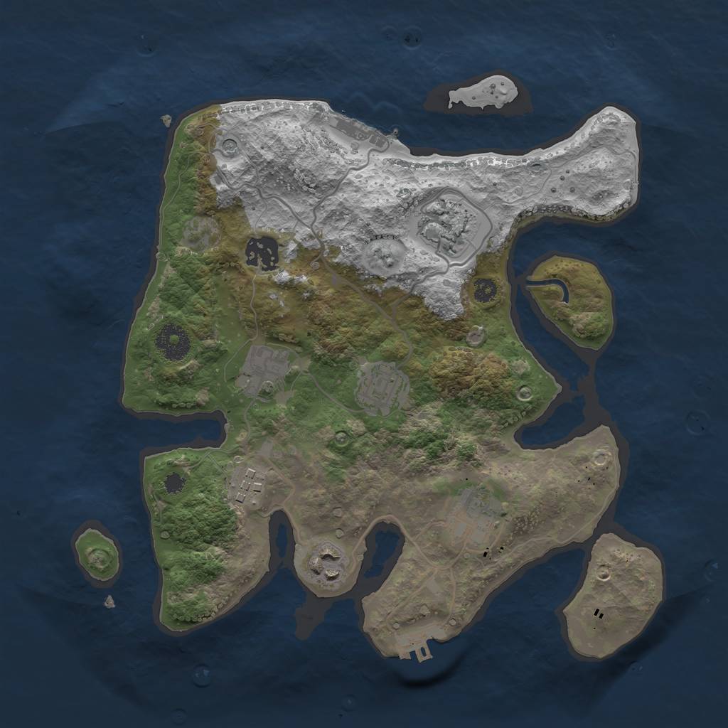 Rust Map: Procedural Map, Size: 3100, Seed: 1423283034, 12 Monuments