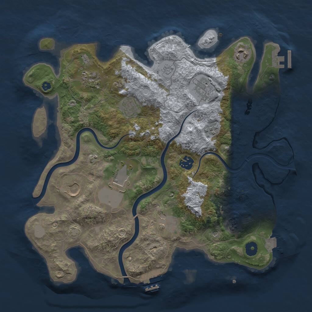 Rust Map: Procedural Map, Size: 3500, Seed: 182299032, 15 Monuments