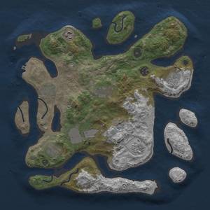 Thumbnail Rust Map: Procedural Map, Size: 3500, Seed: 2136023682, 12 Monuments