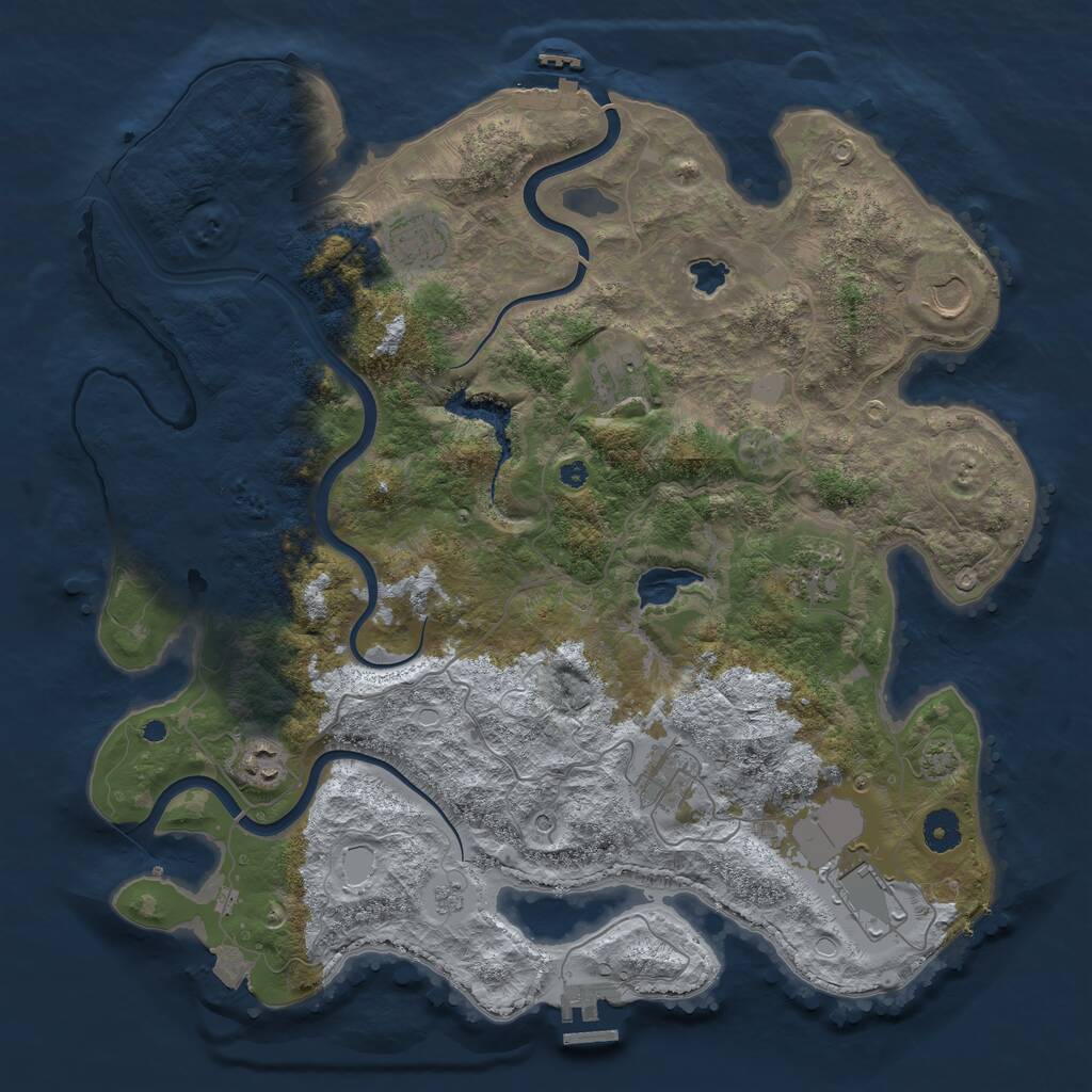 Rust Map: Procedural Map, Size: 4000, Seed: 1562476993, 13 Monuments