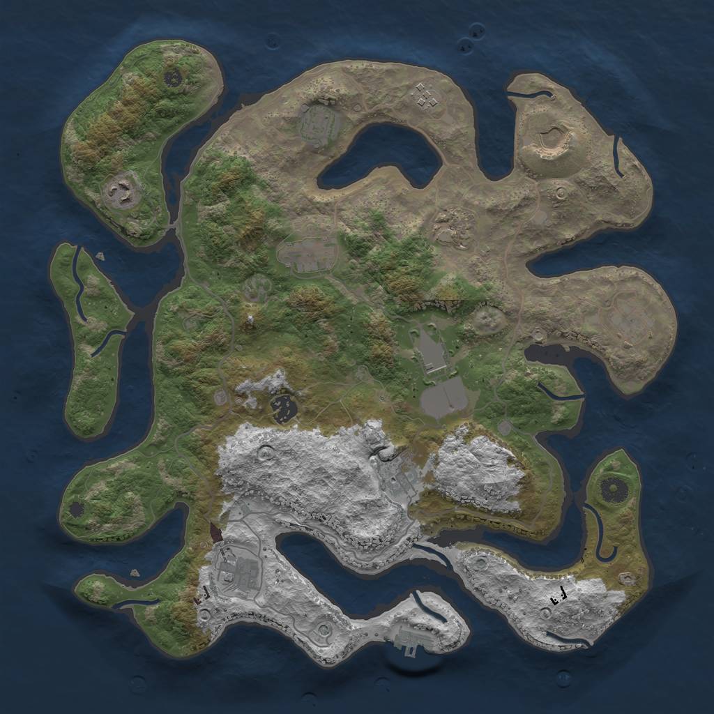 Rust Map: Procedural Map, Size: 4000, Seed: 1562476993, 15 Monuments