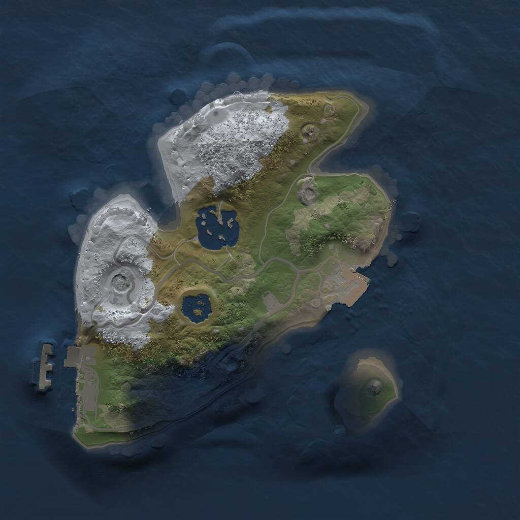 Rust Map: Procedural Map, Size: 1750, Seed: 423152, 4 Monuments