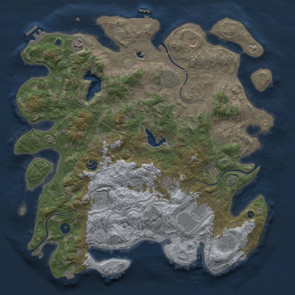 Rust Map: Procedural Map, Size: 4250, Seed: 22262, 16 Monuments