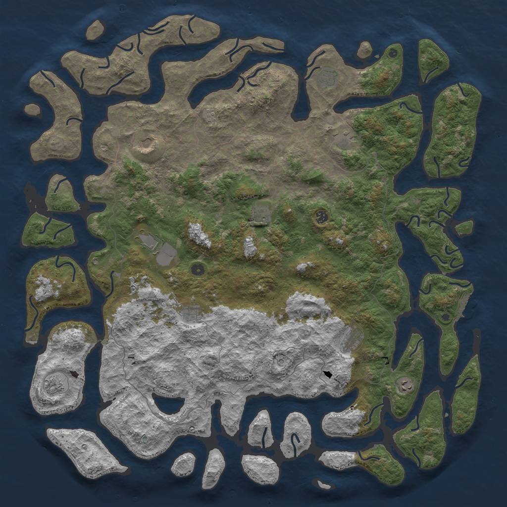 Rust Map: Procedural Map, Size: 6000, Seed: 8523, 15 Monuments