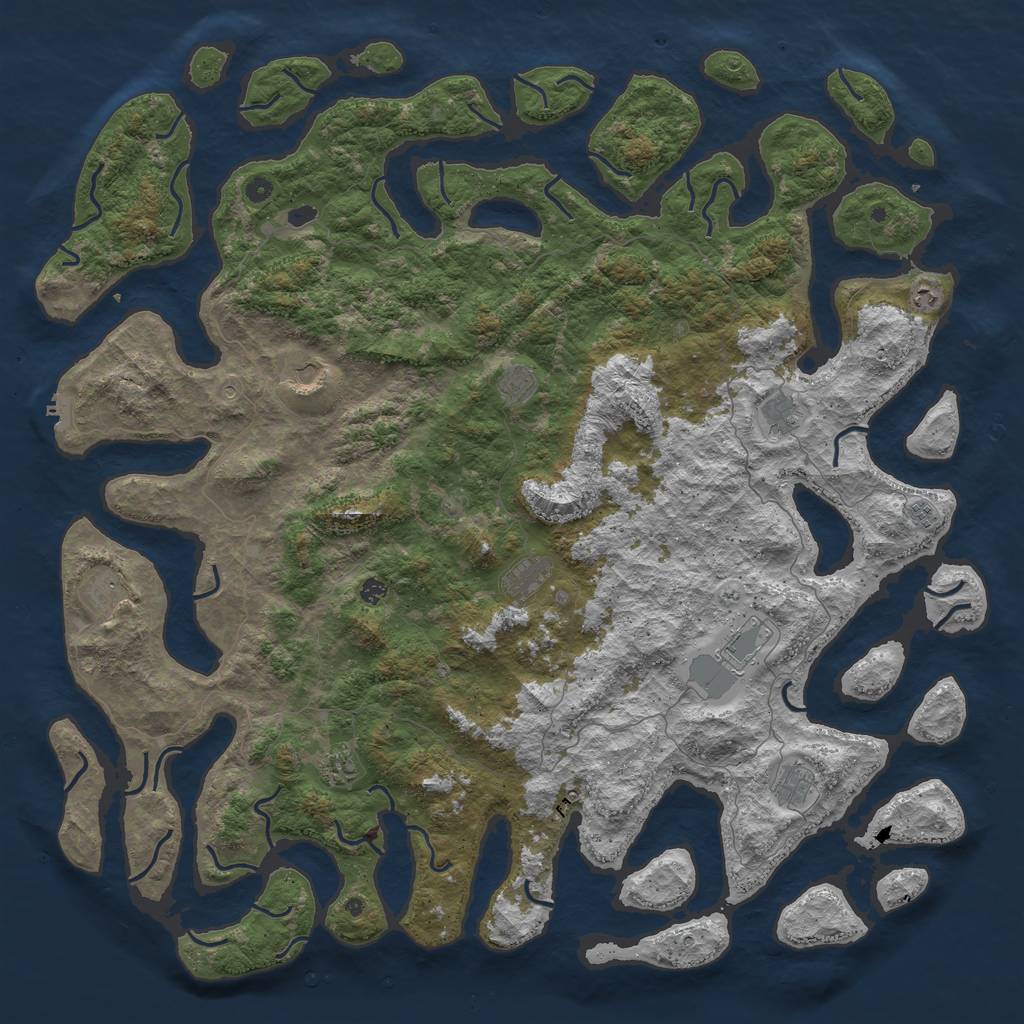 Rust Map: Procedural Map, Size: 6000, Seed: 10, 15 Monuments