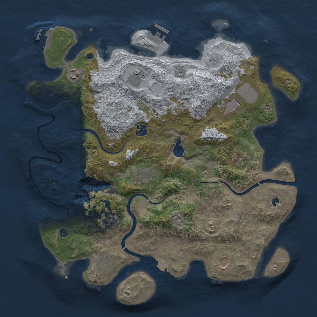 Rust Map: Procedural Map, Size: 4000, Seed: 219876543, 15 Monuments