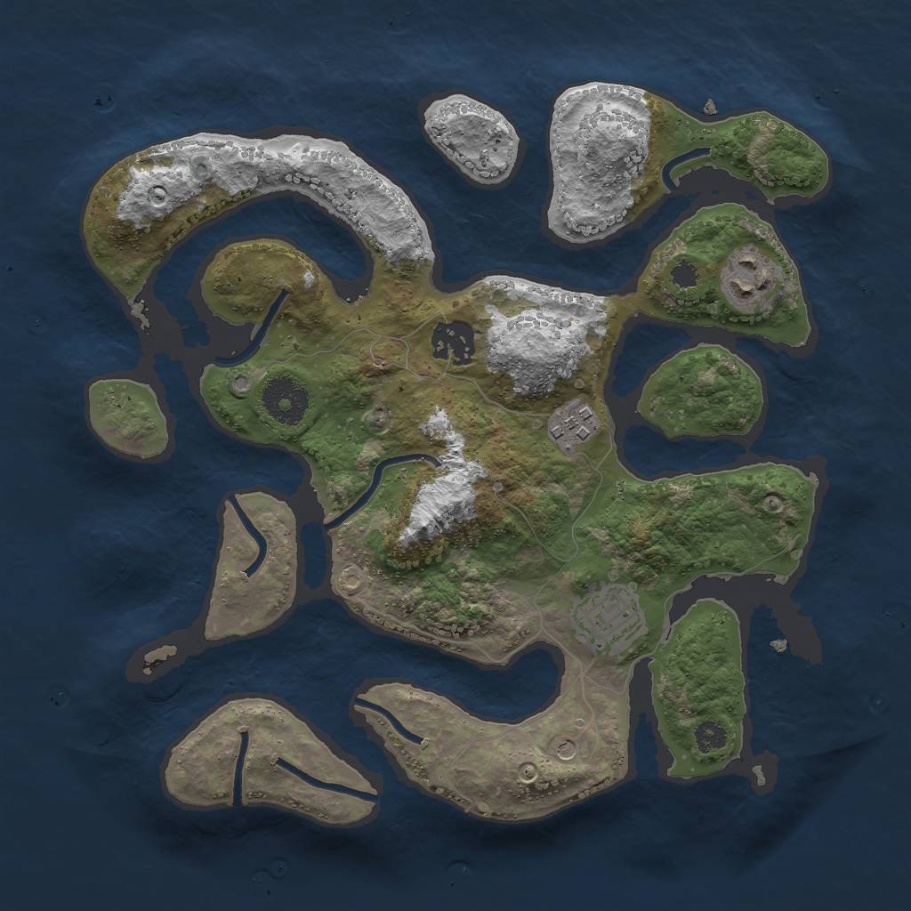 Rust Map: Procedural Map, Size: 3000, Seed: 794, 7 Monuments
