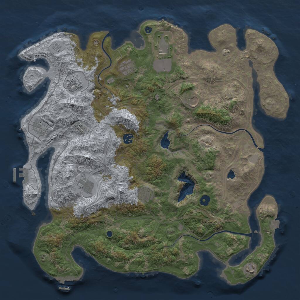 Rust Map: Procedural Map, Size: 4250, Seed: 1624270638, 16 Monuments