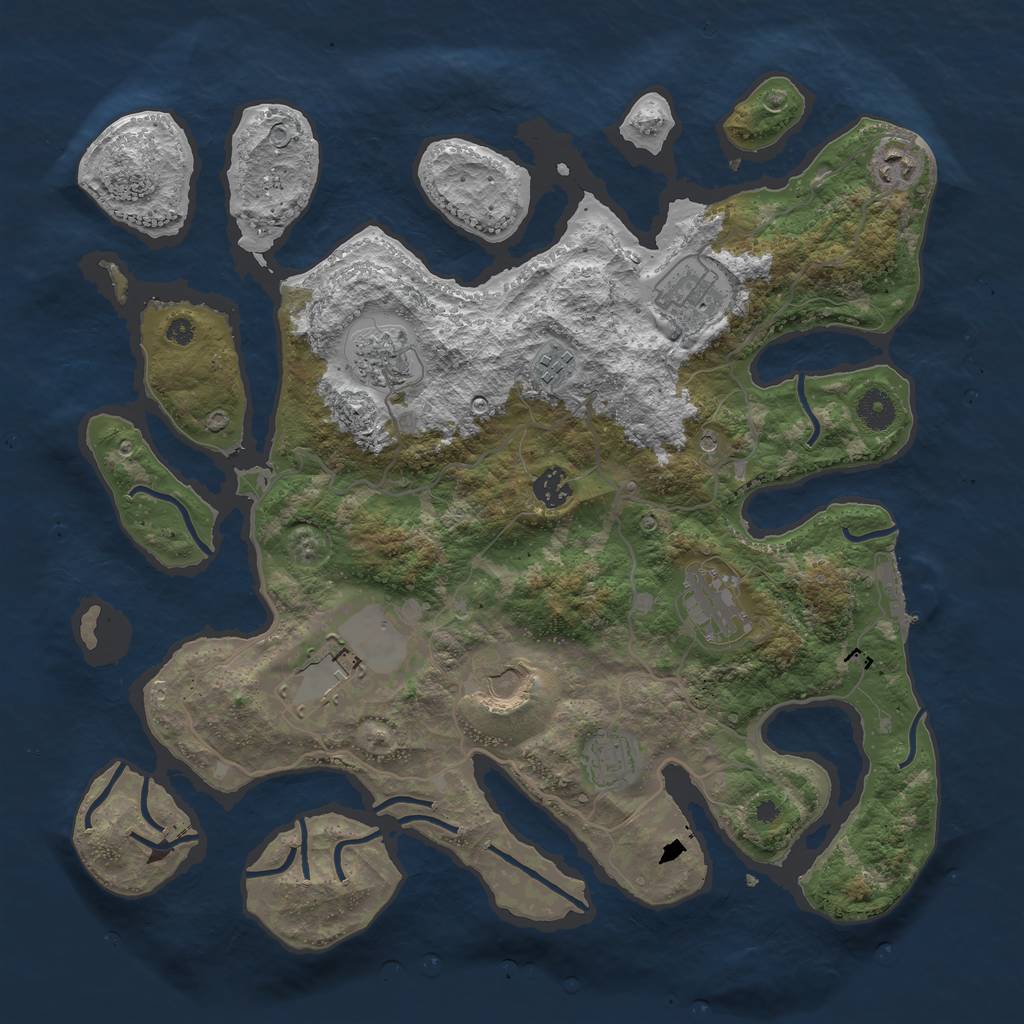 Rust Map: Procedural Map, Size: 4000, Seed: 1823979298, 13 Monuments
