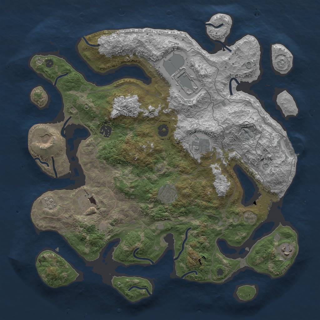 Rust Map: Procedural Map, Size: 4000, Seed: 11609536, 12 Monuments