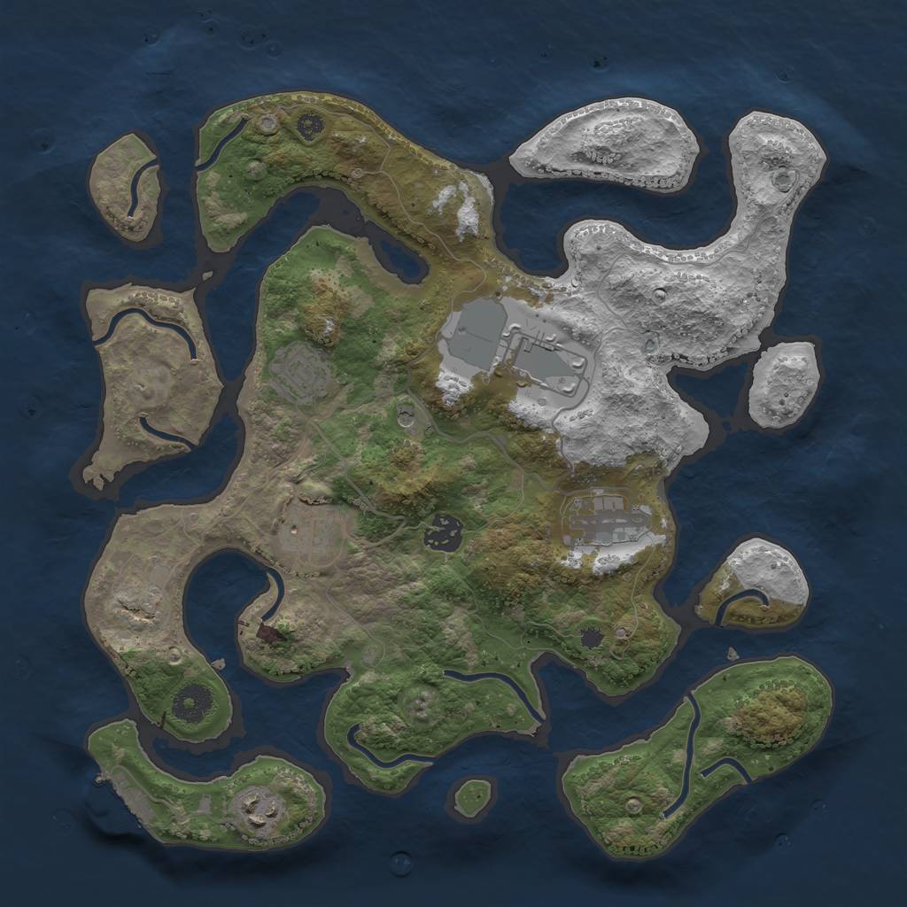 Rust Map: Procedural Map, Size: 3500, Seed: 538565866, 10 Monuments