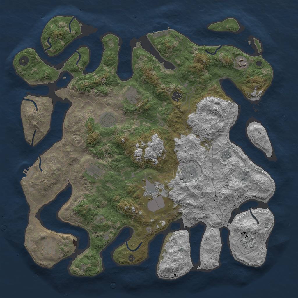 Rust Map: Procedural Map, Size: 4500, Seed: 18310, 15 Monuments