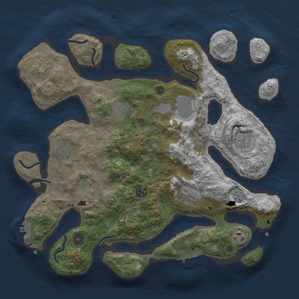 Rust Map: Procedural Map, Size: 3750, Seed: 1217394149, 15 Monuments