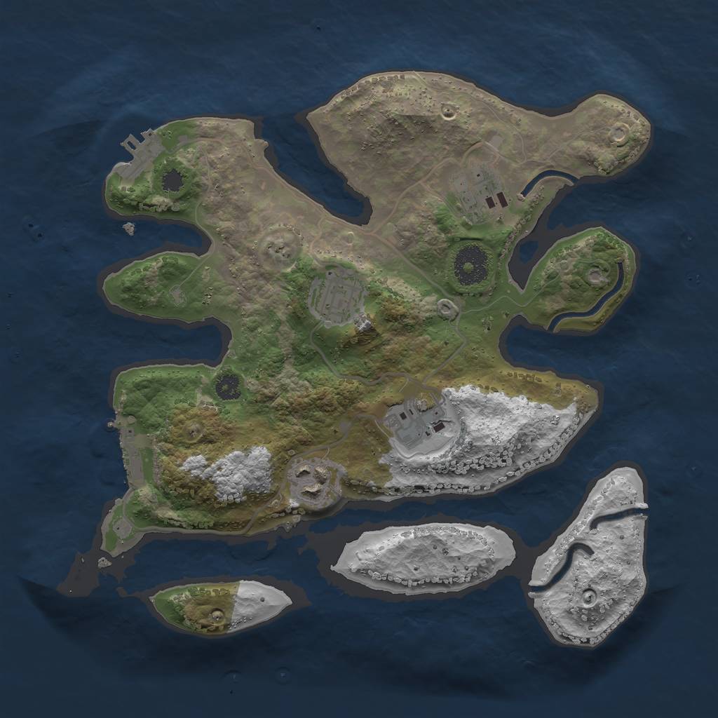 Rust Map: Procedural Map, Size: 2900, Seed: 120321, 8 Monuments