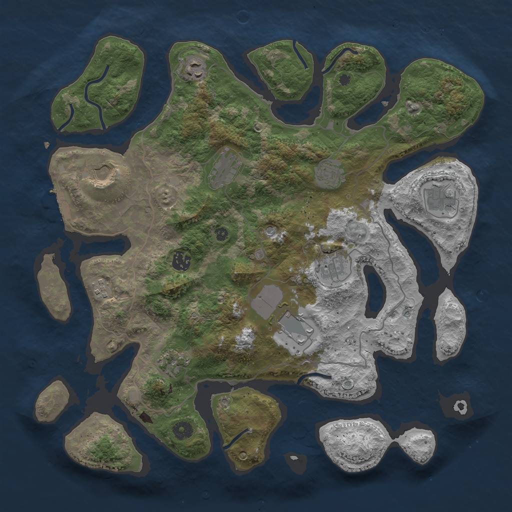 Rust Map: Procedural Map, Size: 4000, Seed: 17072021, 14 Monuments