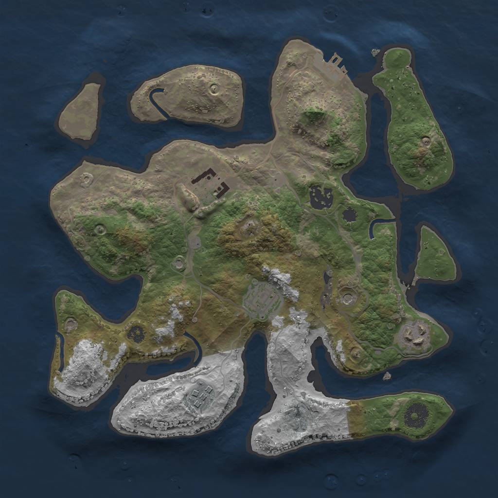 Rust Map: Procedural Map, Size: 3000, Seed: 366143020, 9 Monuments