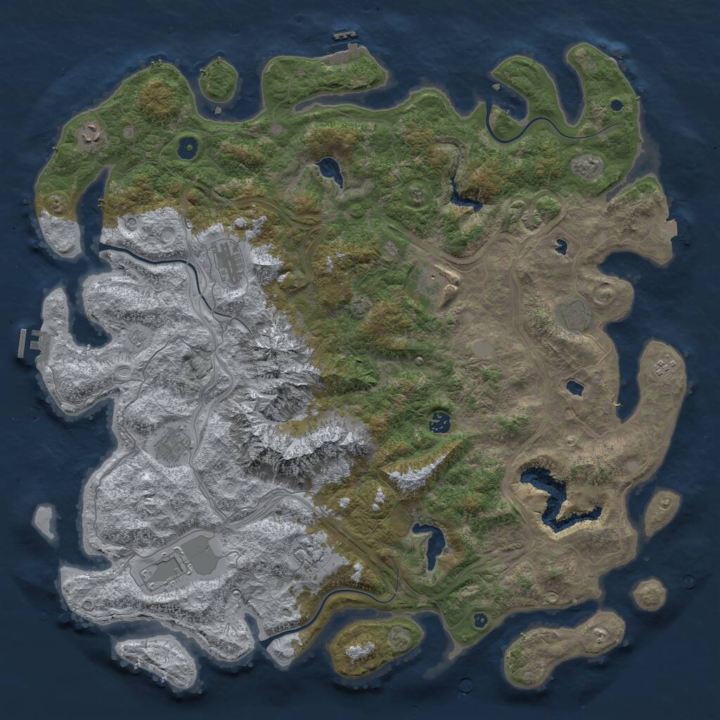 Rust Map: Procedural Map, Size: 5000, Seed: 7520, 15 Monuments