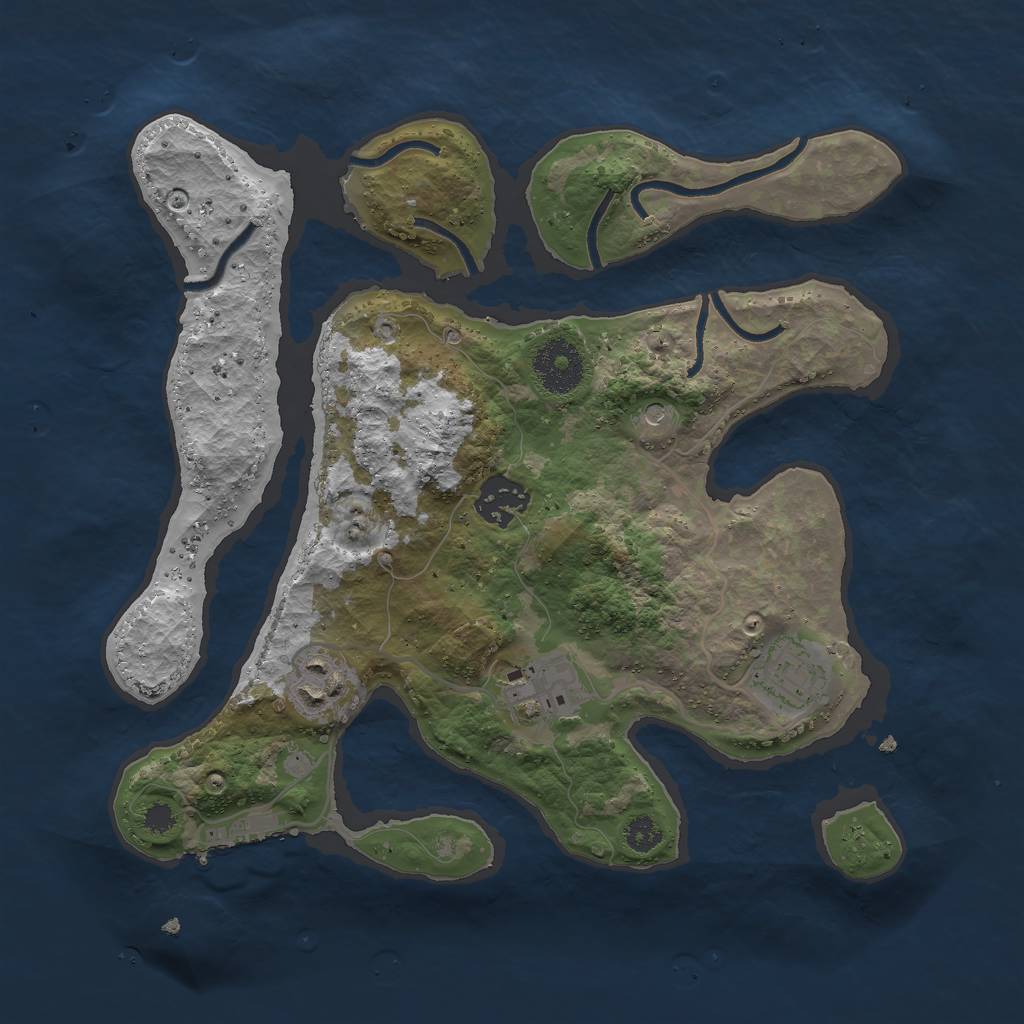 Rust Map: Procedural Map, Size: 3000, Seed: 1772468401, 8 Monuments