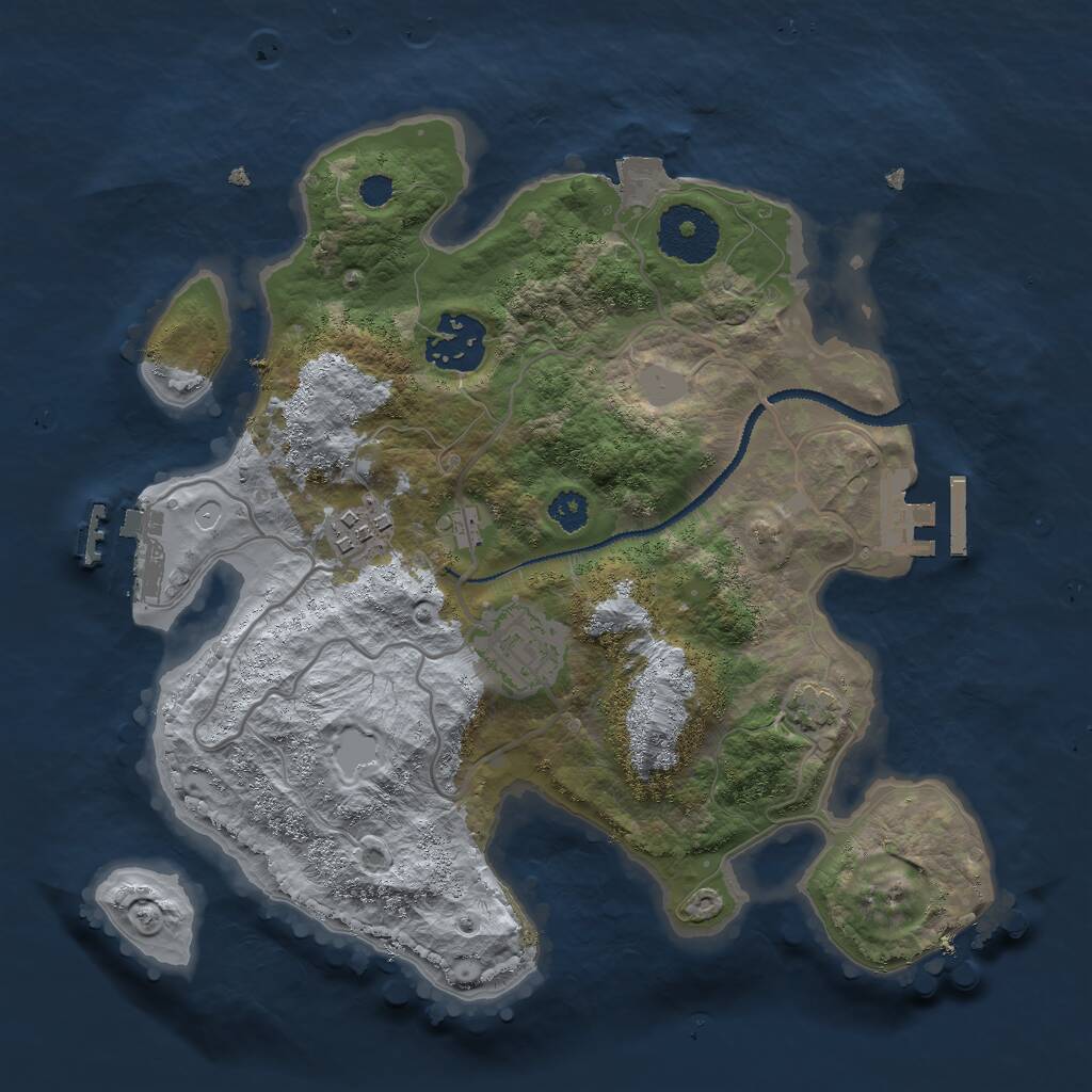 Rust Map: Procedural Map, Size: 2750, Seed: 512346890, 7 Monuments