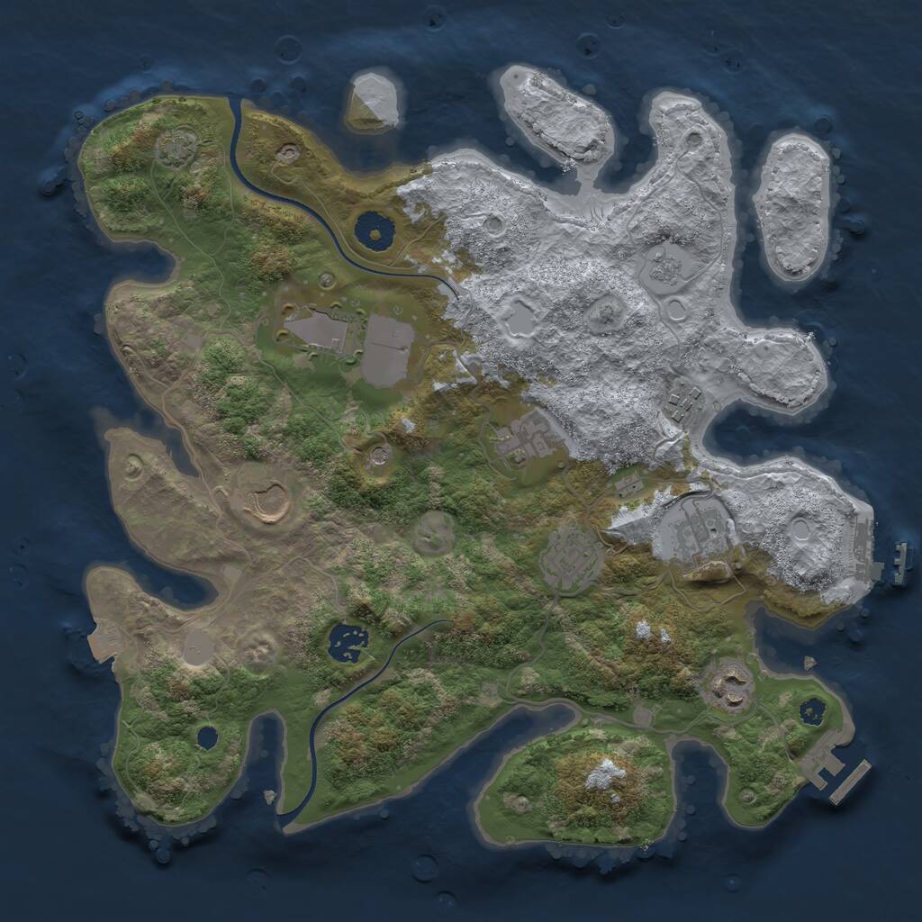 Rust Map: Procedural Map, Size: 3500, Seed: 934806, 14 Monuments