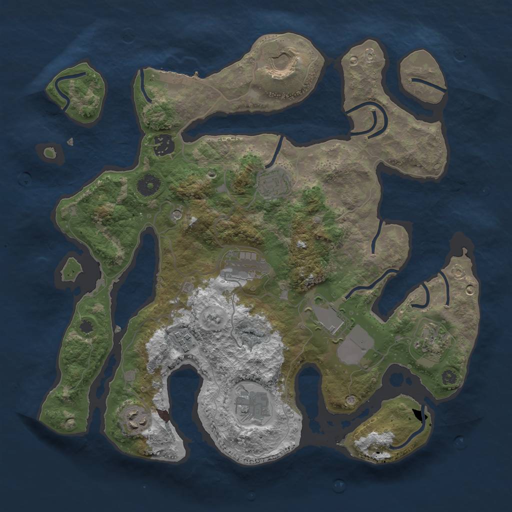 Rust Map: Procedural Map, Size: 3500, Seed: 1808263072, 13 Monuments