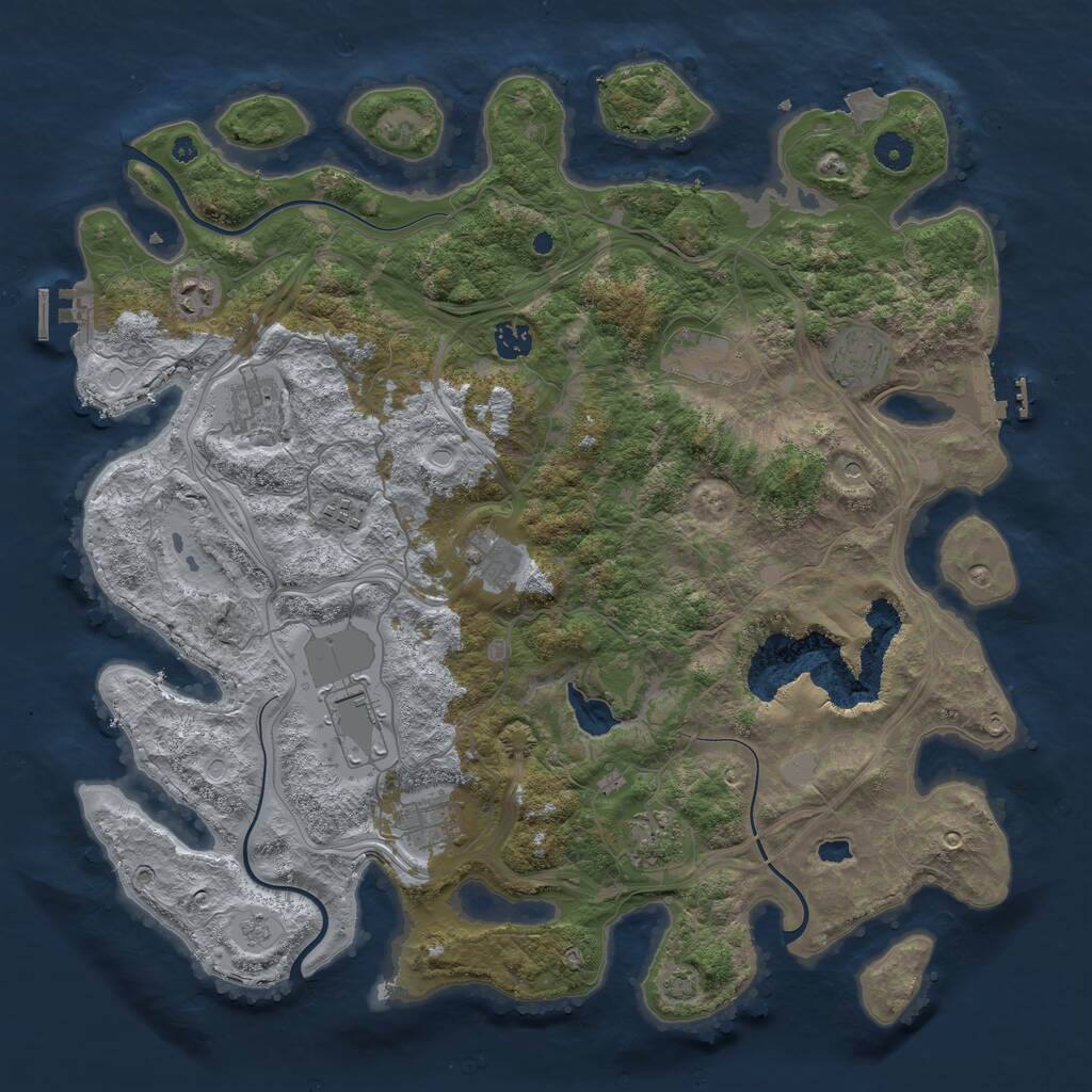 Rust Map: Procedural Map, Size: 4250, Seed: 25388, 16 Monuments