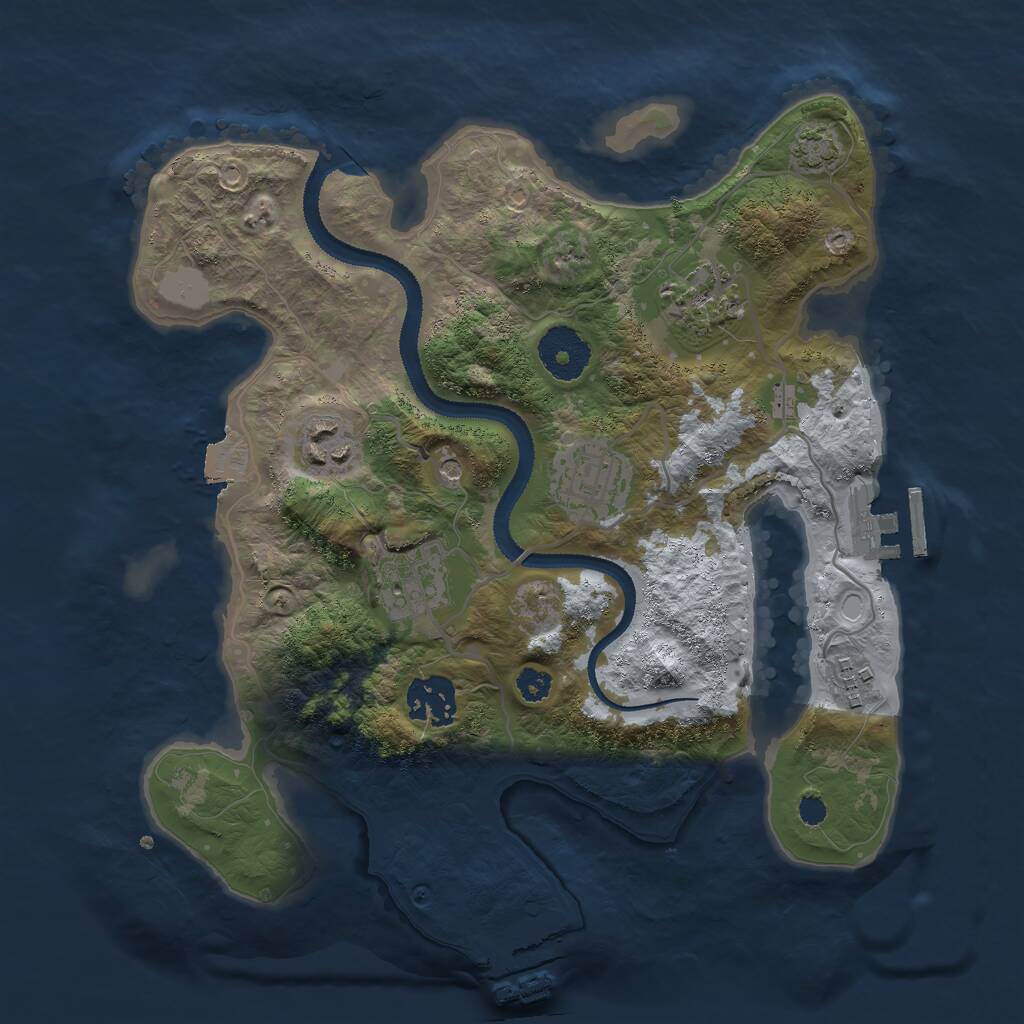 Rust Map: Procedural Map, Size: 3000, Seed: 1443057477, 11 Monuments