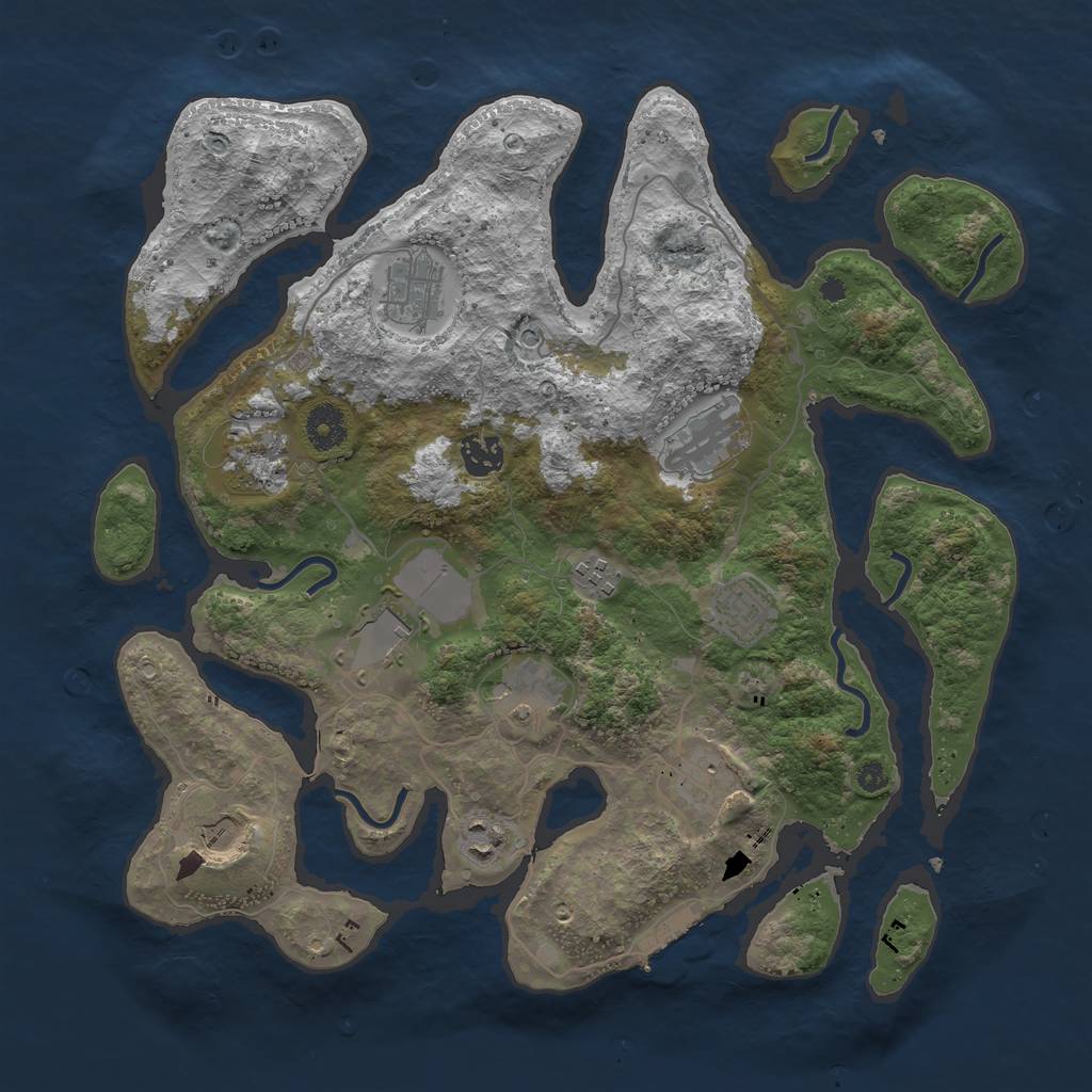 Rust Map: Procedural Map, Size: 3750, Seed: 574849132, 15 Monuments