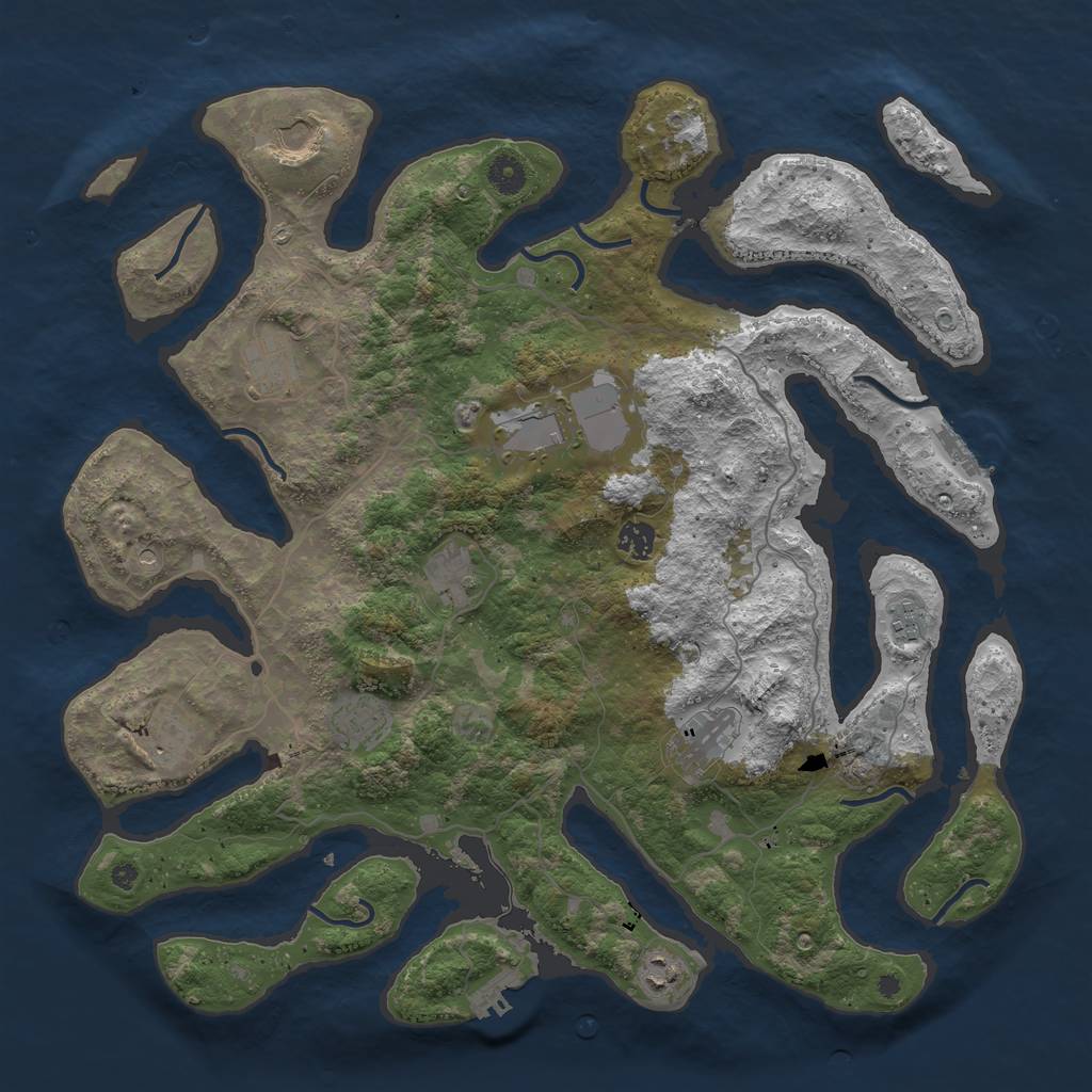 Rust Map: Procedural Map, Size: 4300, Seed: 1928, 15 Monuments