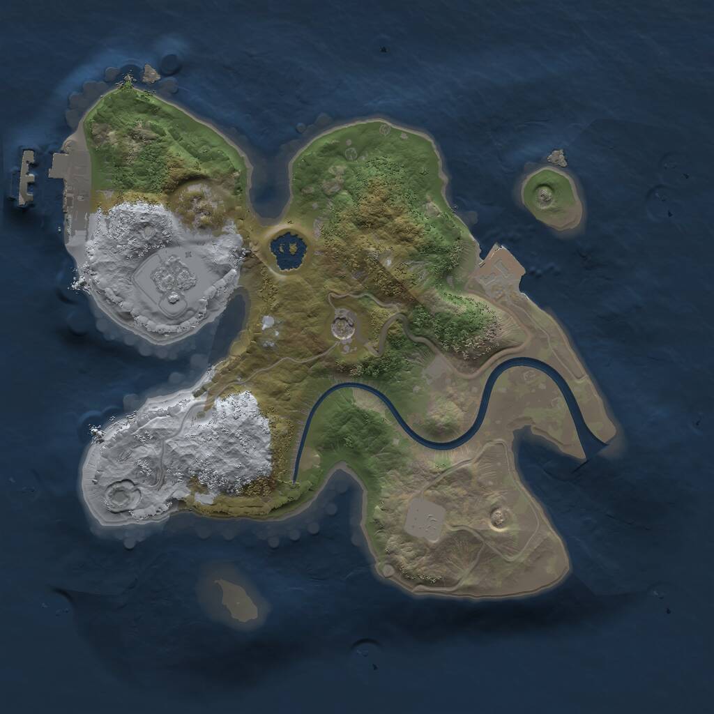 Rust Map: Procedural Map, Size: 2000, Seed: 4000, 4 Monuments