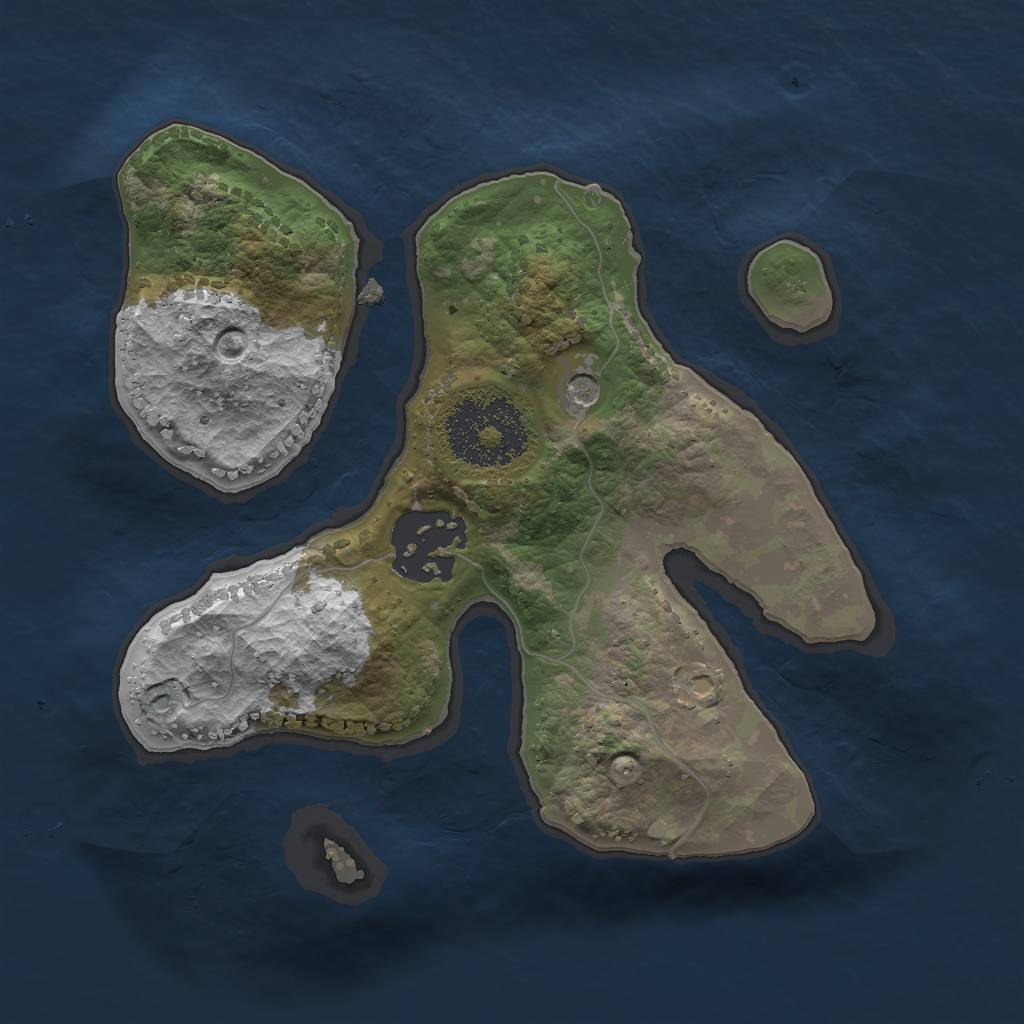 Rust Map: Procedural Map, Size: 2000, Seed: 4000, 4 Monuments