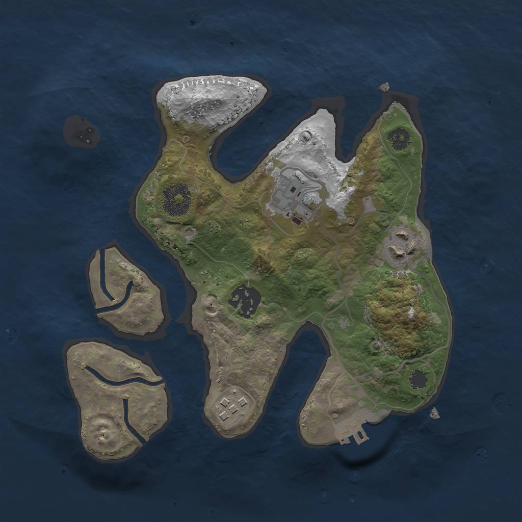 Rust Map: Procedural Map, Size: 2500, Seed: 9814, 7 Monuments