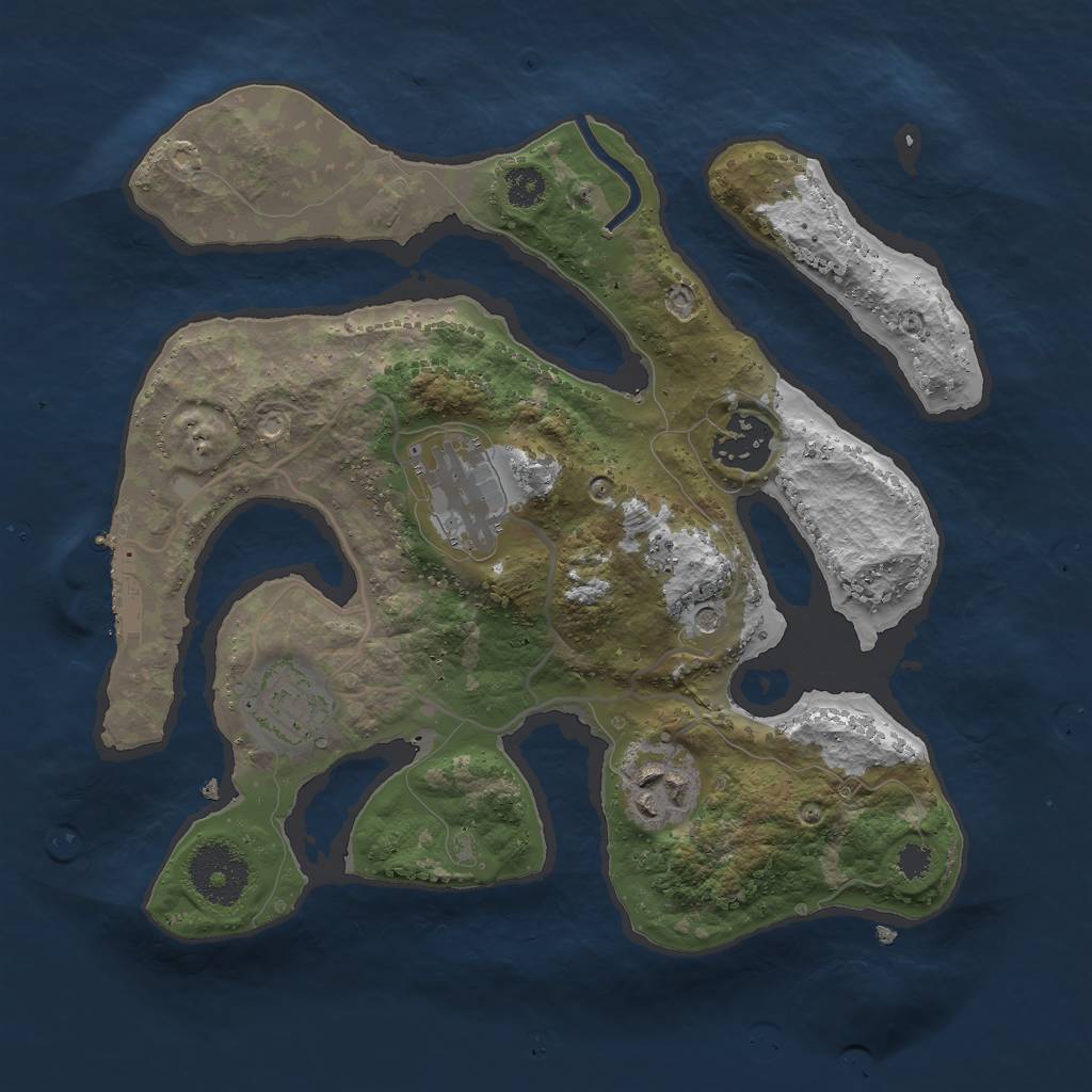 Rust Map: Procedural Map, Size: 2800, Seed: 36356, 8 Monuments