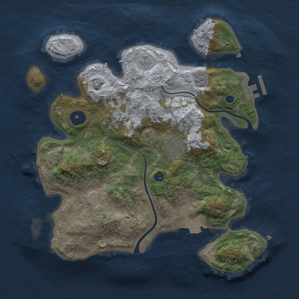 Rust Map: Procedural Map, Size: 3000, Seed: 262255, 7 Monuments